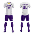 Custom White Classic Striped Personalized Soccer Tops/Sets Jersey