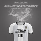 Custom White Classic Striped Personalized Soccer Tops/Sets Jersey