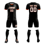 Custom Black Classic Striped Personalized Soccer Tops/Sets Jersey
