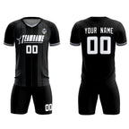 Custom Black Classic Striped Personalized Soccer Tops/Sets Jersey