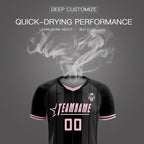 Custom Black Classic Striped Personalized Soccer Tops/Sets Jersey