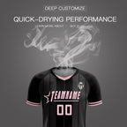 Custom Black Classic Striped Personalized Soccer Tops/Sets Jersey