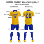 Custom Gold Classic Striped Personalized Soccer Tops/Sets Jersey