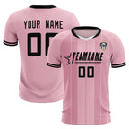 Custom Light Pink Classic Striped Personalized Soccer Tops/Sets Jersey