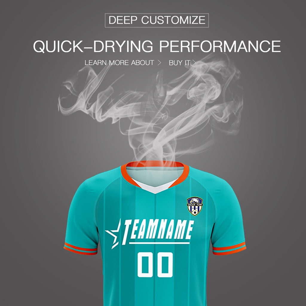 Custom Green Classic Striped Personalized Soccer Tops/Sets Jersey