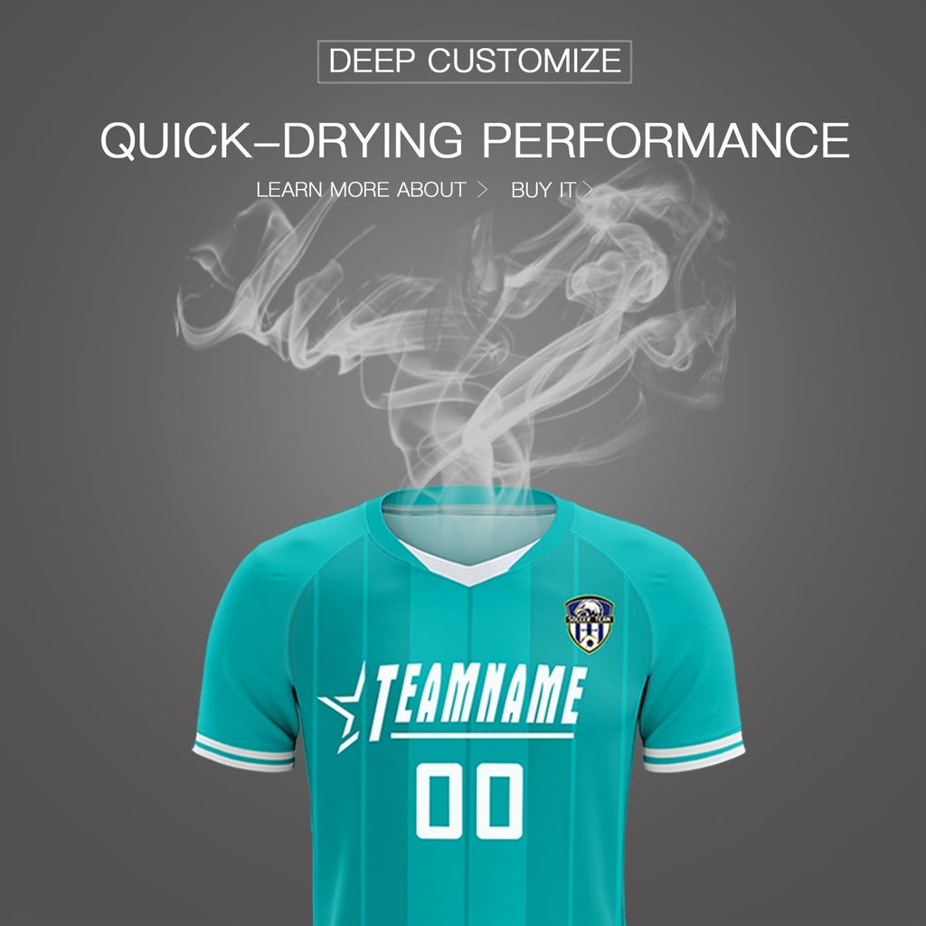 Custom Green Classic Striped Personalized Soccer Tops/Sets Jersey