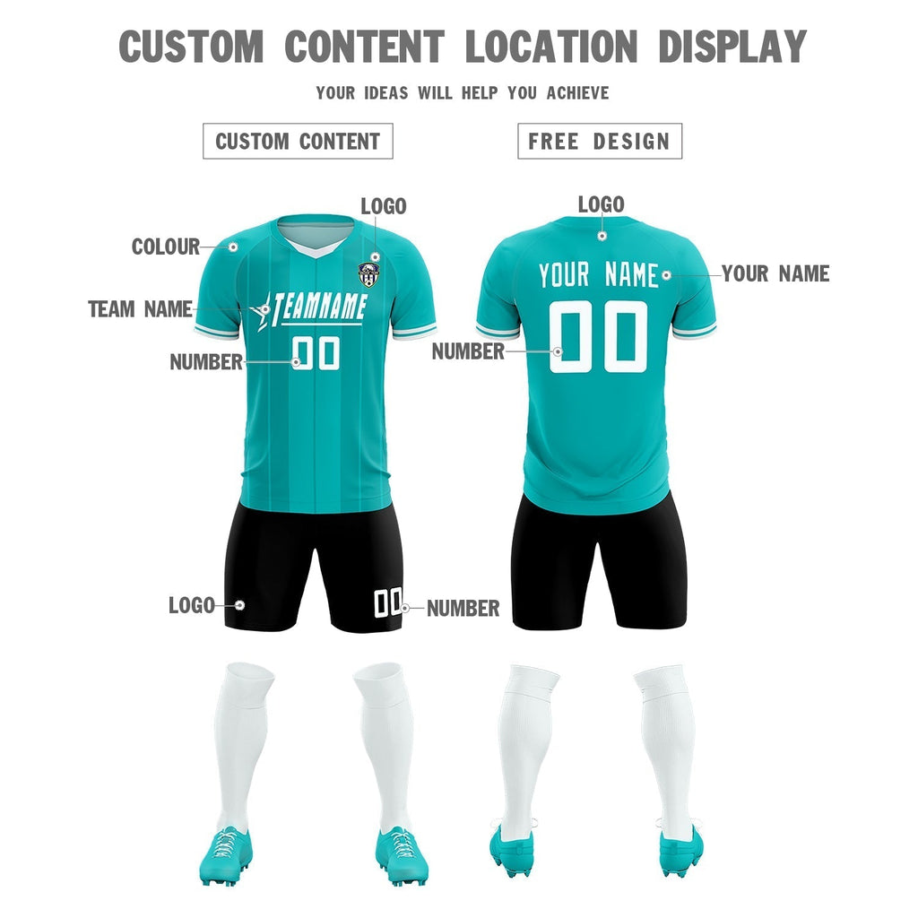 Custom Green Classic Striped Personalized Soccer Tops/Sets Jersey