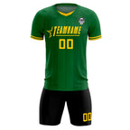 Custom Kelly Green Classic Striped Personalized Soccer Tops/Sets Jersey