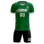 Custom Kelly Green Classic Striped Personalized Soccer Tops/Sets Jersey