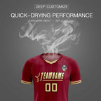 Custom Crimson Classic Striped Personalized Soccer Tops/Sets Jersey