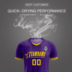 Custom Purple Classic Striped Personalized Soccer Tops/Sets Jersey
