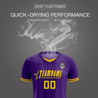 Custom Purple Classic Striped Personalized Soccer Tops/Sets Jersey