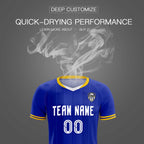 Custom Royal Classic Striped Personalized Soccer Tops/Sets Jersey