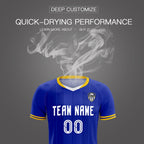 Custom Royal Classic Striped Personalized Soccer Tops/Sets Jersey