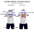 Custom White Classic Striped Personalized Soccer Tops/Sets Jersey