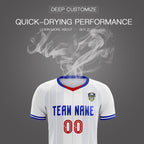 Custom White Classic Striped Personalized Soccer Tops/Sets Jersey
