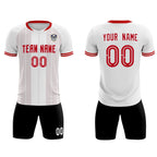 Custom White Classic Striped Personalized Soccer Tops/Sets Jersey