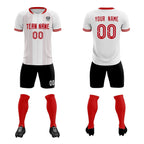 Custom White Classic Striped Personalized Soccer Tops/Sets Jersey