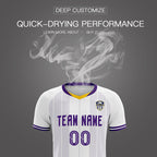 Custom White Classic Striped Personalized Soccer Tops/Sets Jersey