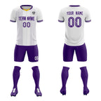 Custom White Classic Striped Personalized Soccer Tops/Sets Jersey