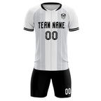 Custom White Classic Striped Personalized Soccer Tops/Sets Jersey