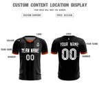Custom Black Classic Striped Personalized Soccer Tops/Sets Jersey
