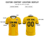 Custom Gold Classic Striped Personalized Soccer Tops/Sets Jersey