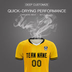 Custom Gold Classic Striped Personalized Soccer Tops/Sets Jersey
