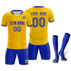 Custom Gold Classic Striped Personalized Soccer Tops/Sets Jersey
