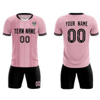 Custom Light Pink Classic Striped Personalized Soccer Tops/Sets Jersey
