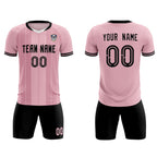 Custom Light Pink Classic Striped Personalized Soccer Tops/Sets Jersey