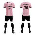 Custom Light Pink Classic Striped Personalized Soccer Tops/Sets Jersey
