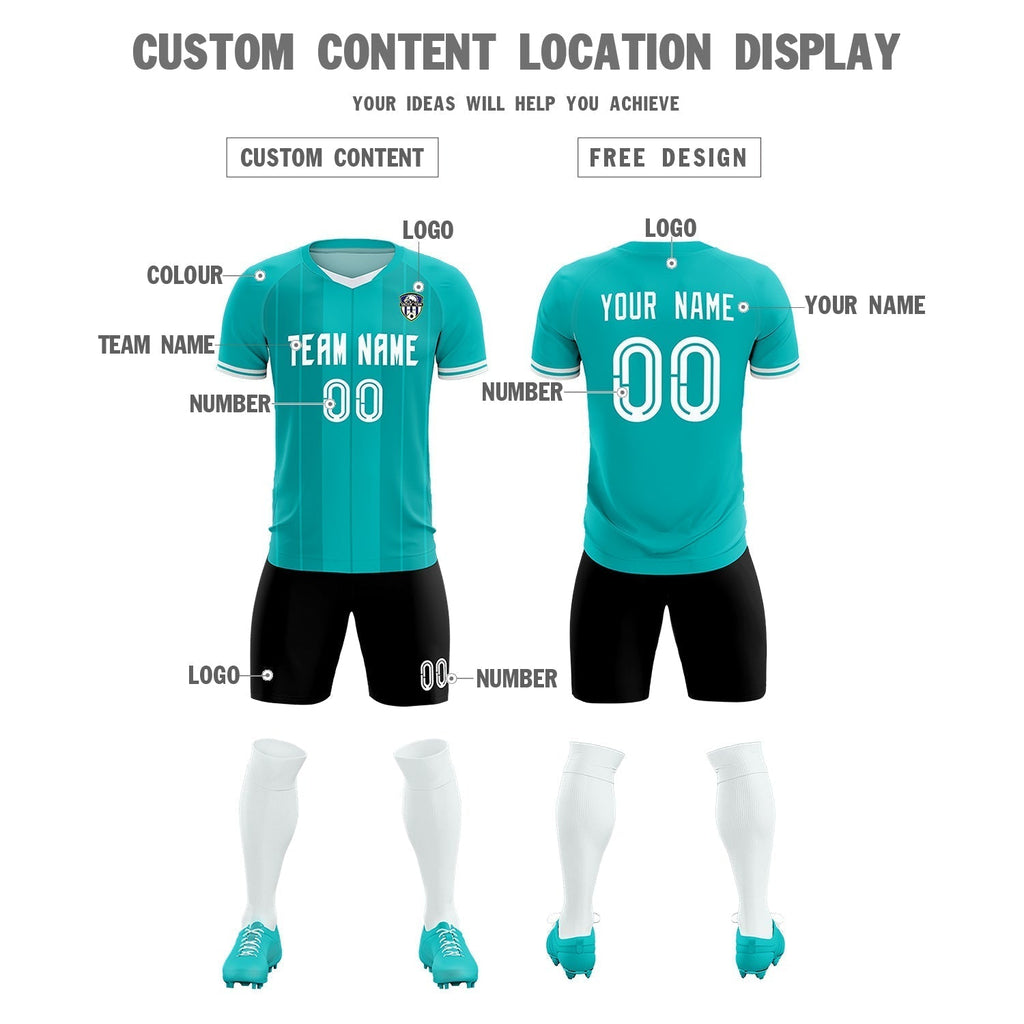Custom Green Classic Striped Personalized Soccer Tops/Sets Jersey
