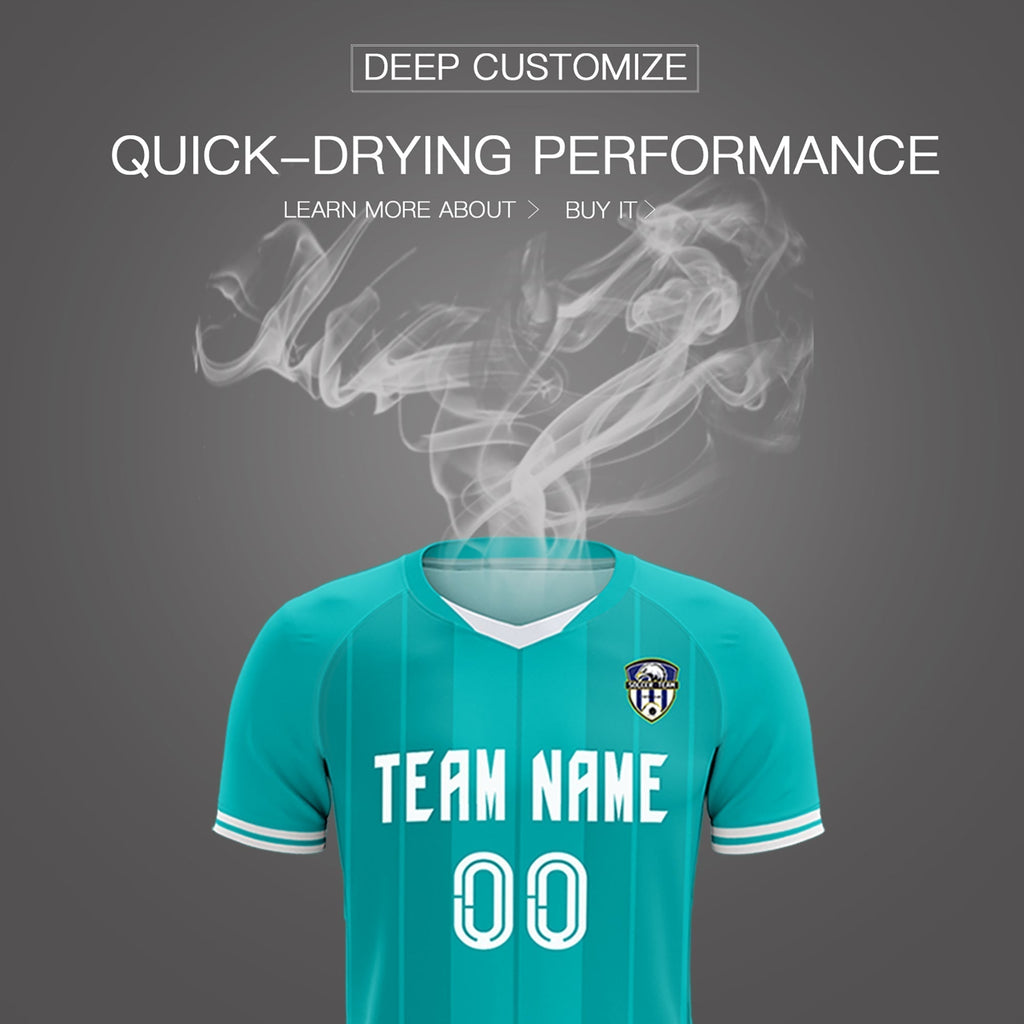 Custom Green Classic Striped Personalized Soccer Tops/Sets Jersey
