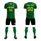 Custom Kelly Green Classic Striped Personalized Soccer Tops/Sets Jersey