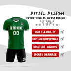 Custom Kelly Green Classic Striped Personalized Soccer Tops/Sets Jersey