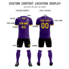 Custom Purple Classic Striped Personalized Soccer Tops/Sets Jersey