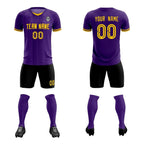 Custom Purple Classic Striped Personalized Soccer Tops/Sets Jersey