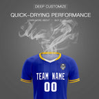 Custom Royal Classic Striped Personalized Soccer Tops/Sets Jersey