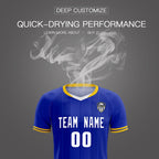 Custom Royal Classic Striped Personalized Soccer Tops/Sets Jersey