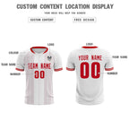 Custom White Classic Striped Personalized Soccer Tops/Sets Jersey