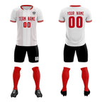 Custom White Classic Striped Personalized Soccer Tops/Sets Jersey