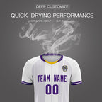 Custom White Classic Striped Personalized Soccer Tops/Sets Jersey