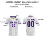 Custom White Classic Striped Personalized Soccer Tops/Sets Jersey