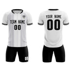 Custom White Classic Striped Personalized Soccer Tops/Sets Jersey