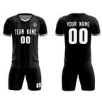 Custom Black Classic Striped Personalized Soccer Tops/Sets Jersey