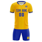 Custom Gold Classic Striped Personalized Soccer Tops/Sets Jersey