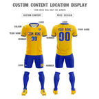 Custom Gold Classic Striped Personalized Soccer Tops/Sets Jersey