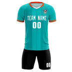 Custom Green Classic Striped Personalized Soccer Tops/Sets Jersey