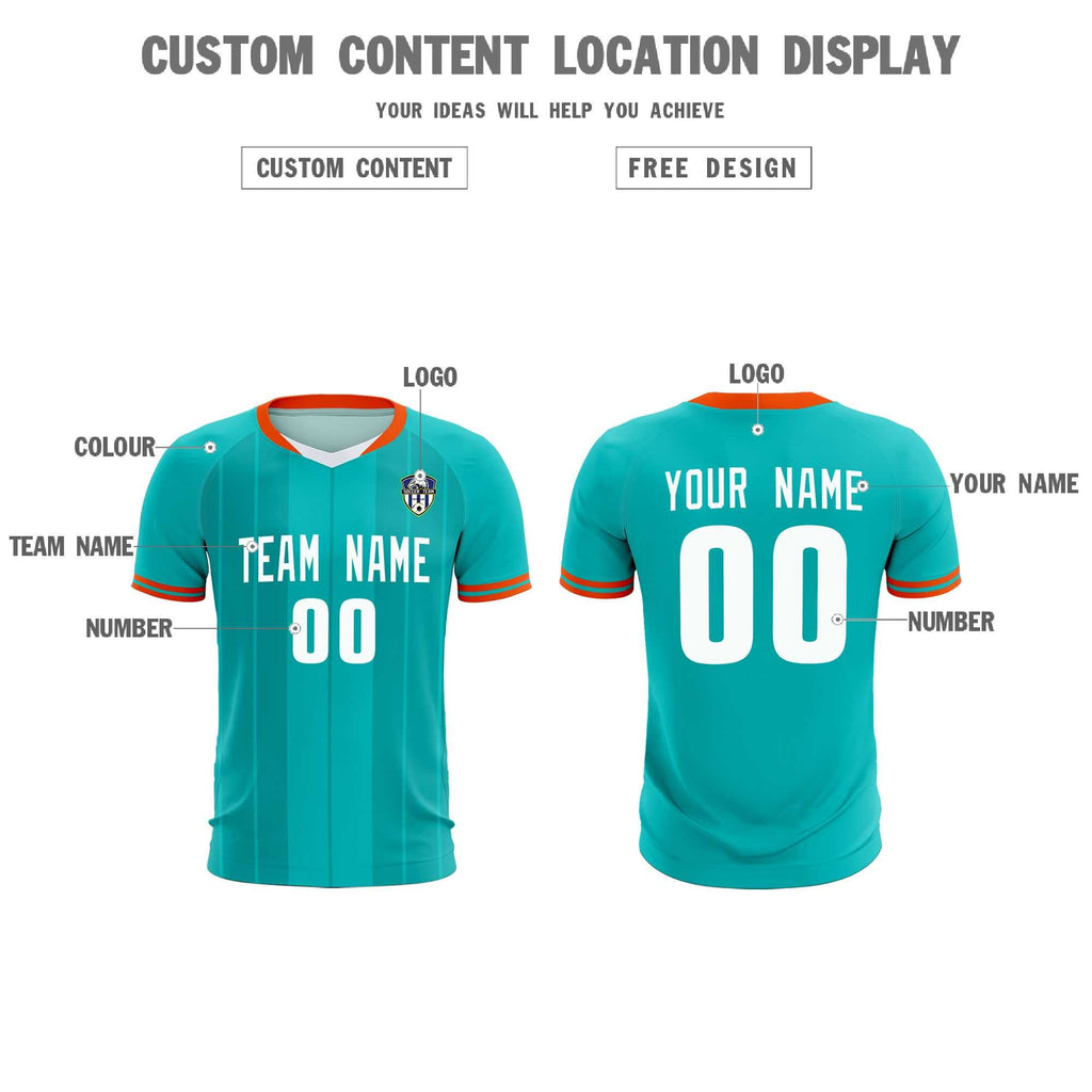 Custom Green Classic Striped Personalized Soccer Tops/Sets Jersey